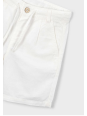 MAYORAL KRÓTKIE SPODENKI DLA CHŁOPCA Z DOMIESZKĄ LNU  BIAŁE 3201/55