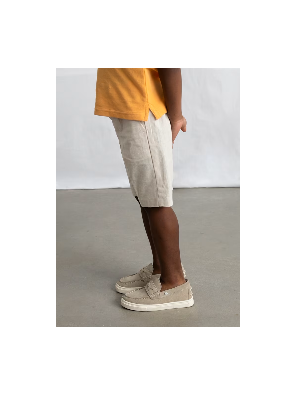 MAYORAL KRÓTKIE SPODENKI DLA CHŁOPCA Z DOMIESZKĄ LNU  BEŻ 3201/47