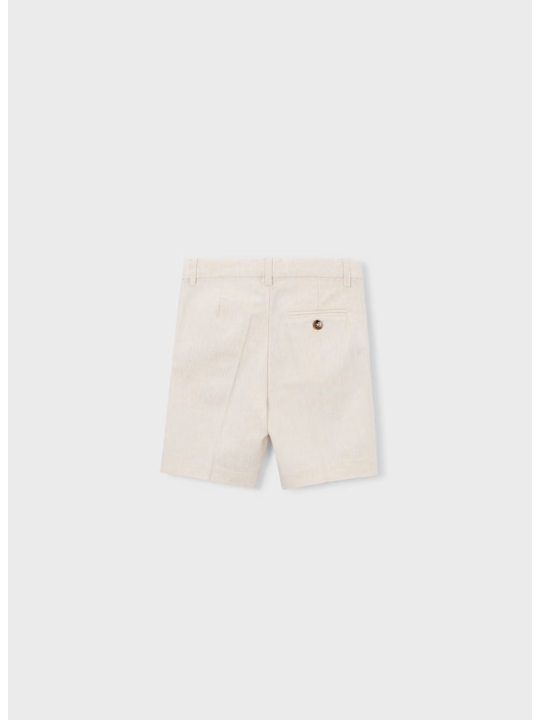 MAYORAL KRÓTKIE SPODENKI DLA CHŁOPCA Z DOMIESZKĄ LNU  BEŻ 3201/47