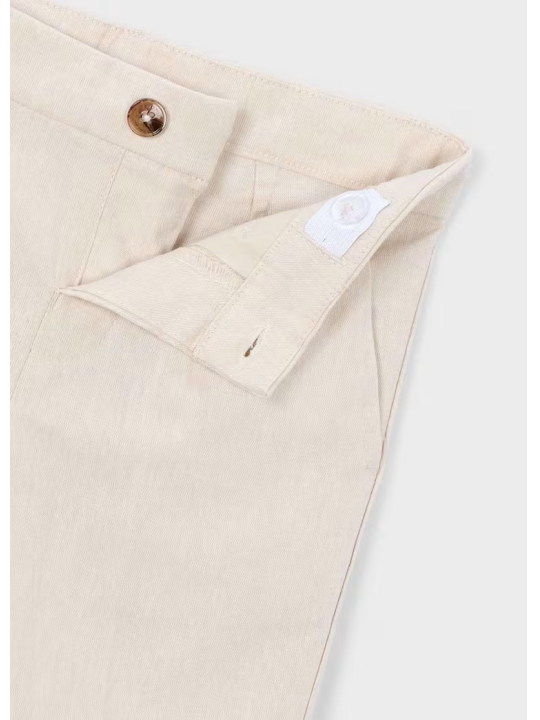 MAYORAL KRÓTKIE SPODENKI DLA CHŁOPCA Z DOMIESZKĄ LNU  BEŻ 3201/47
