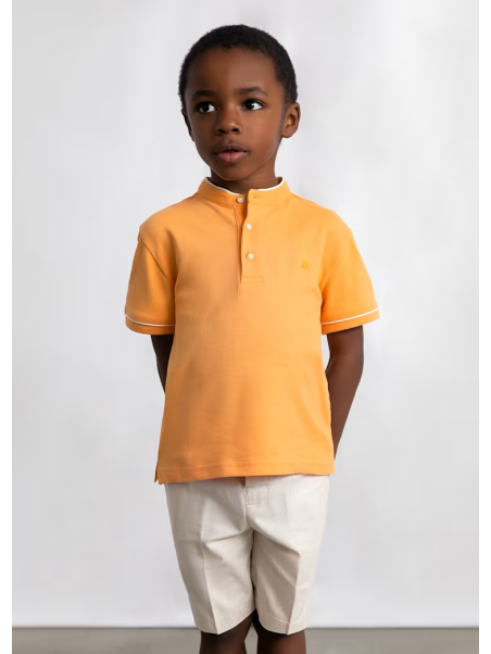 MAYORAL KRÓTKIE SPODENKI DLA CHŁOPCA Z DOMIESZKĄ LNU  BEŻ 3201/47