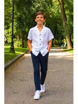 GIOVANNI PERA KOSZULA NA KRÓTKI RĘKAW DLA CHŁOPCA  BIAŁA GP/32