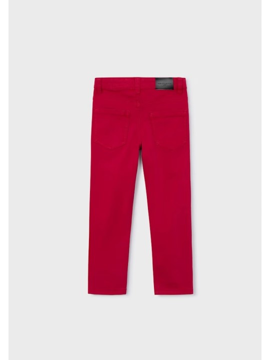 MAYORAL SPODNIE SLIM FIT DLA CHŁOPCA CZERWONE  517/38