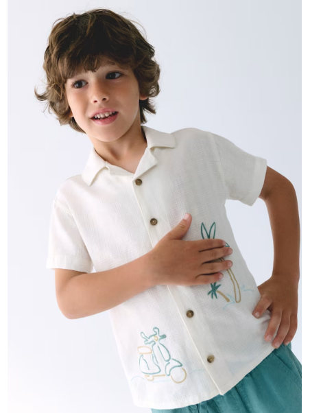 MAYORAL KOSZULA DLA CHŁOPCA NA KRÓTKI RĘKAW Z HAFTEM 3114/22