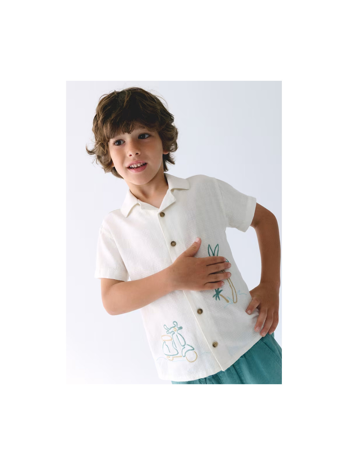 MAYORAL KOSZULA DLA CHŁOPCA NA KRÓTKI RĘKAW Z HAFTEM 3114/22