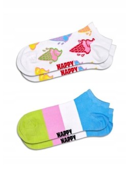 HAPPY SOCKS SKARPETKI KRÓTKIE DWUPAK LODY PASKI  P000969