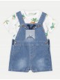 MAYORAL OGRODNICZKI JEANS  PLUS BLUZECZKA W NADRUKI 1624/61