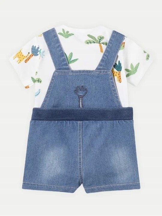 MAYORAL OGRODNICZKI JEANS  PLUS BLUZECZKA W NADRUKI 1624/61