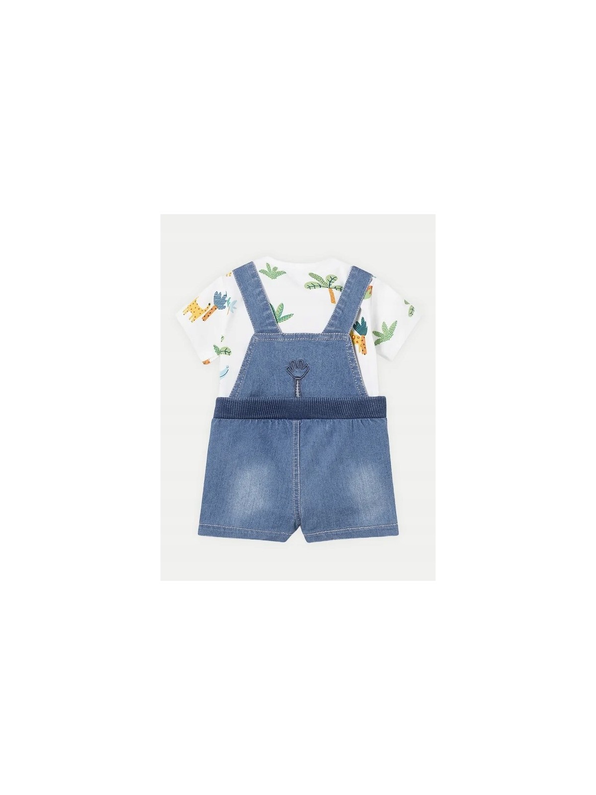 MAYORAL OGRODNICZKI JEANS  PLUS BLUZECZKA W NADRUKI 1624/61