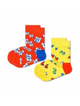 HAPPY SOCKS SKARPETKI DWUPAK  W KOLOROWE WZORY KDBO02-0200