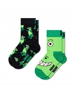 HAPPY SOCKS SKARPETKI DWUPAK  W KOLOROWE W DINOZAURY P000808