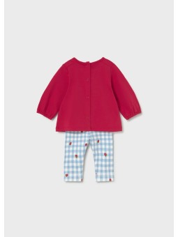 MAYORAL NEWBORN KOMPLET  BLUZKA NA DŁUGI RĘKAW PLUS LEGINSY  1741/61