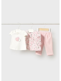 MAYORAL NEWBORN KOMPLET BLUZA ROZPINNA Z KOSZULKA SPODNIE  RÓZ  1825/66