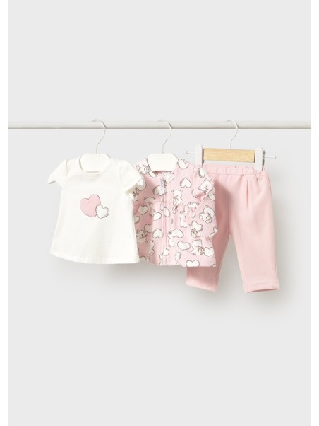 MAYORAL NEWBORN KOMPLET BLUZA ROZPINNA Z KOSZULKA SPODNIE  RÓZ  1825/66