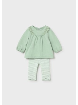 MAYORAL NEWBORN KOMPLET BLUZKA NA DŁUGI RĘKAW PLUS LEGINSY 1741/59