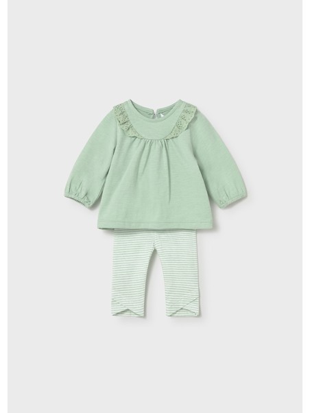 MAYORAL NEWBORN KOMPLET BLUZKA NA DŁUGI RĘKAW PLUS LEGINSY 1741/59