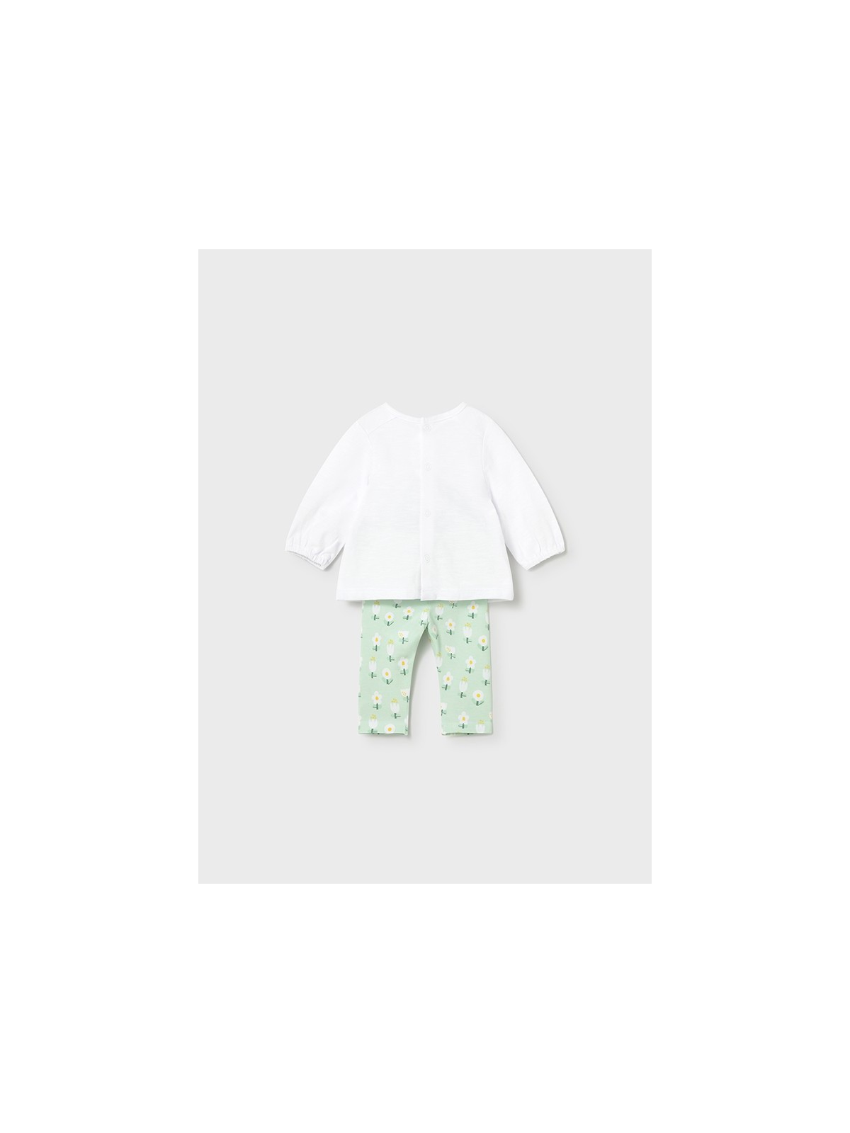 MAYORAL NEWBORN KOMPLET BLUZKA NA DŁUGI RĘKAW PLUS LEGINSY W KWIATKI  1741/59
