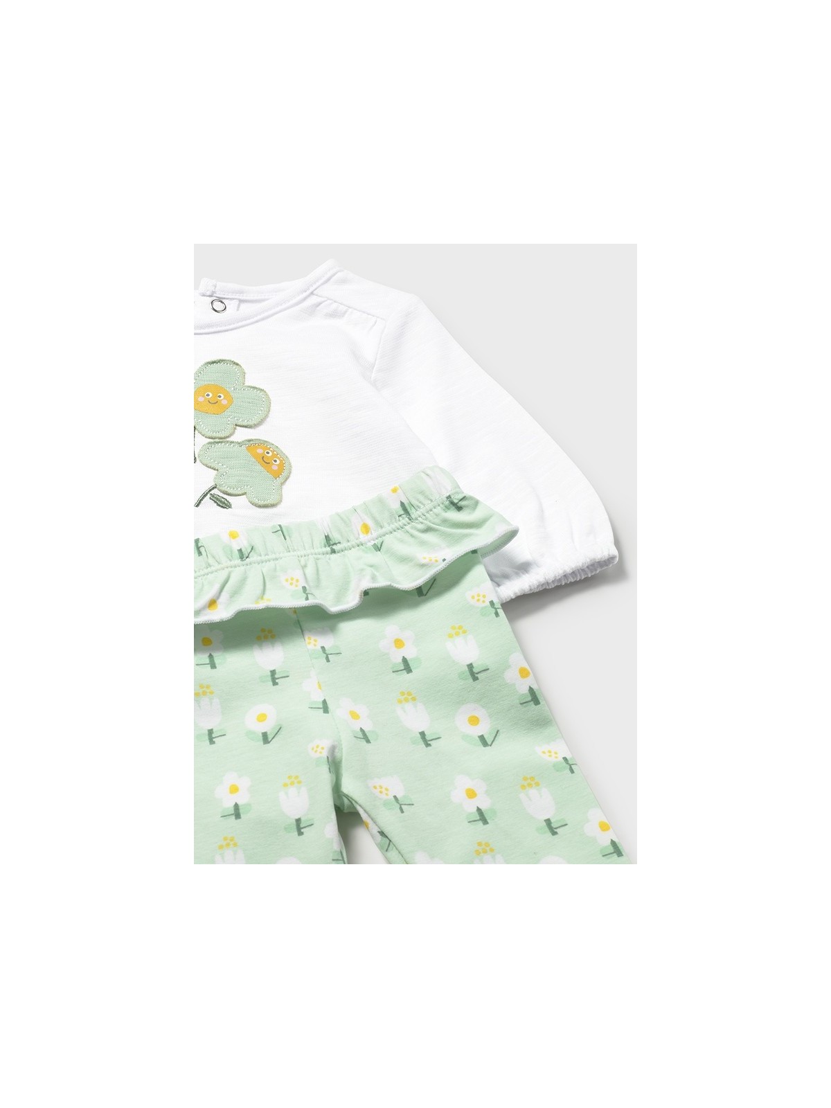 MAYORAL NEWBORN KOMPLET BLUZKA NA DŁUGI RĘKAW PLUS LEGINSY W KWIATKI  1741/59