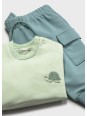 MAYORAL NEWBORN KOMPLET BLUZA ZIELONA PLUS SPODNIE 1628//64