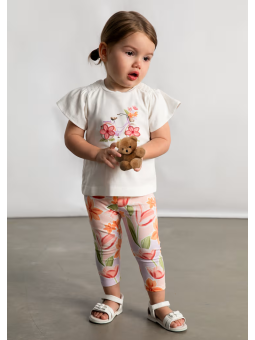 MAYORAL BABY KOMPLET LETNI DLA DZIEWCZYNKI BLUZKA LEGINSY 1747/28