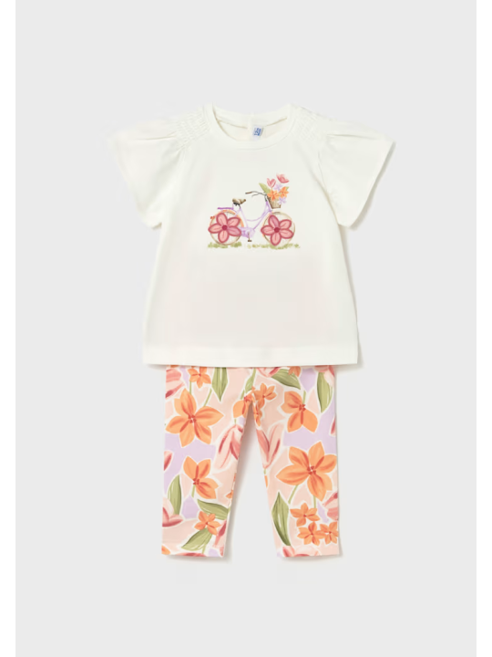 MAYORAL BABY KOMPLET LETNI DLA DZIEWCZYNKI BLUZKA LEGINSY 1747/28