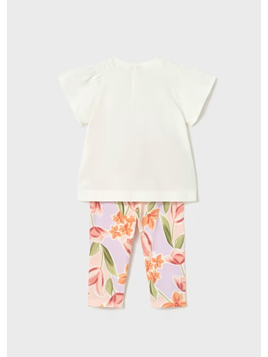 MAYORAL BABY KOMPLET LETNI DLA DZIEWCZYNKI BLUZKA LEGINSY 1747/28