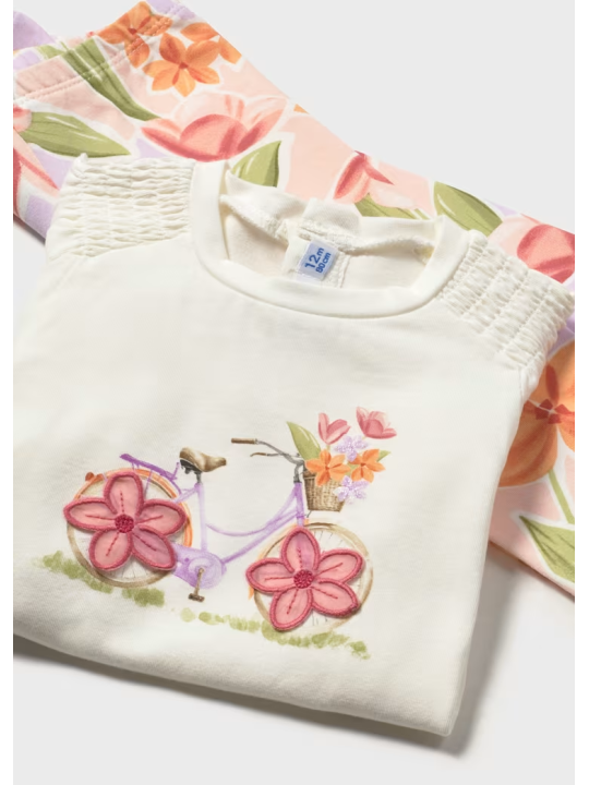 MAYORAL BABY KOMPLET LETNI DLA DZIEWCZYNKI BLUZKA LEGINSY 1747/28