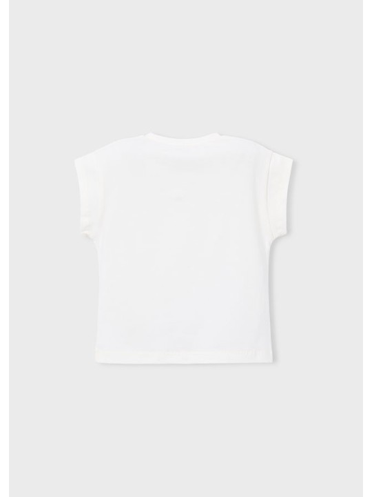 MAYORAL BLUZKA T-SHIRT KOSZULKA NA KRÓTKI RĘKAW DLA DZIEWCZYNKI NADRUK CEKINY 3005/76