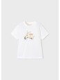 MAYORAL T-SHIRT BLUZKA KOSZULKA NA KRÓTKI RĘKAW DLA CHŁOPCA BIAŁA  WYTŁOCZONY MOTOR 3059/26