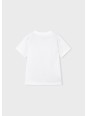 MAYORAL T-SHIRT BLUZKA KOSZULKA NA KRÓTKI RĘKAW DLA CHŁOPCA BIAŁA  WYTŁOCZONY MOTOR 3059/26