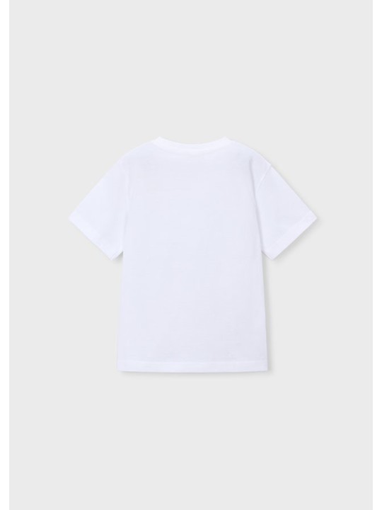 MAYORAL T-SHIRT BLUZKA KOSZULKA NA KRÓTKI RĘKAW DLA CHŁOPCA BIAŁA  MOTOR 3060/73