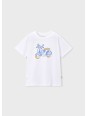 MAYORAL T-SHIRT BLUZKA KOSZULKA NA KRÓTKI RĘKAW DLA CHŁOPCA BIAŁA  MOTOR 3060/73