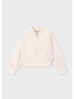 MAYORAL BLUZA  ROZPINANA DLA DZIEWCZYNKI  KREM 3456/36