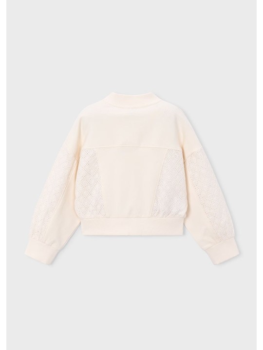 MAYORAL BLUZA  ROZPINANA DLA DZIEWCZYNKI  KREM 3456/36