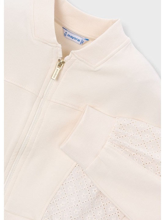 MAYORAL BLUZA  ROZPINANA DLA DZIEWCZYNKI  KREM 3456/36
