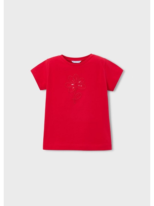 MAYORAL KOSZULKA T-SHIRT BLUZKA NA KRÓTKI RĘKAW DLA DZIEWCZYNKI CZERWONY 174/63