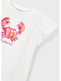 MAYORAL BLUZKA T-SHIRT KOSZULKA NA KRÓTKI RĘKAWEK  DLA DZIEWCZYNKI KRAB 3007/82