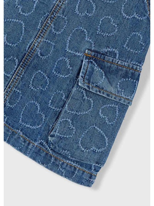 MAYORAL SUKIENKA JEANS OGRODNICZKA DLA DZIEWCZYNKI 3910/78