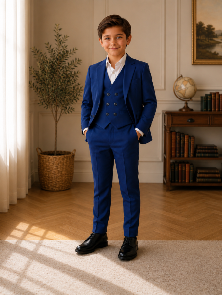 GIOVANNI PERA GARNITUR GRANAT MARYNARKA KAMIZELKA SPODNIE 37/653