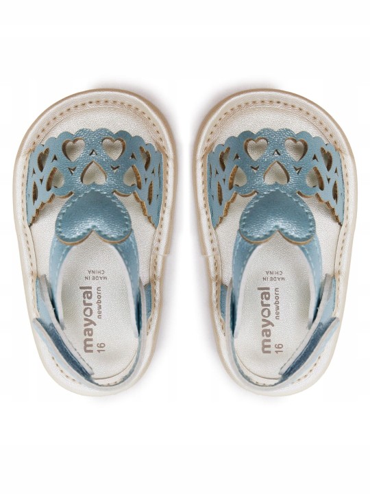 MAYORAL NEWBORN BUTY BUCIKI NIECHODKI DLA DZIEWCZYNKI SANDAŁKI BŁĘKIT 9745