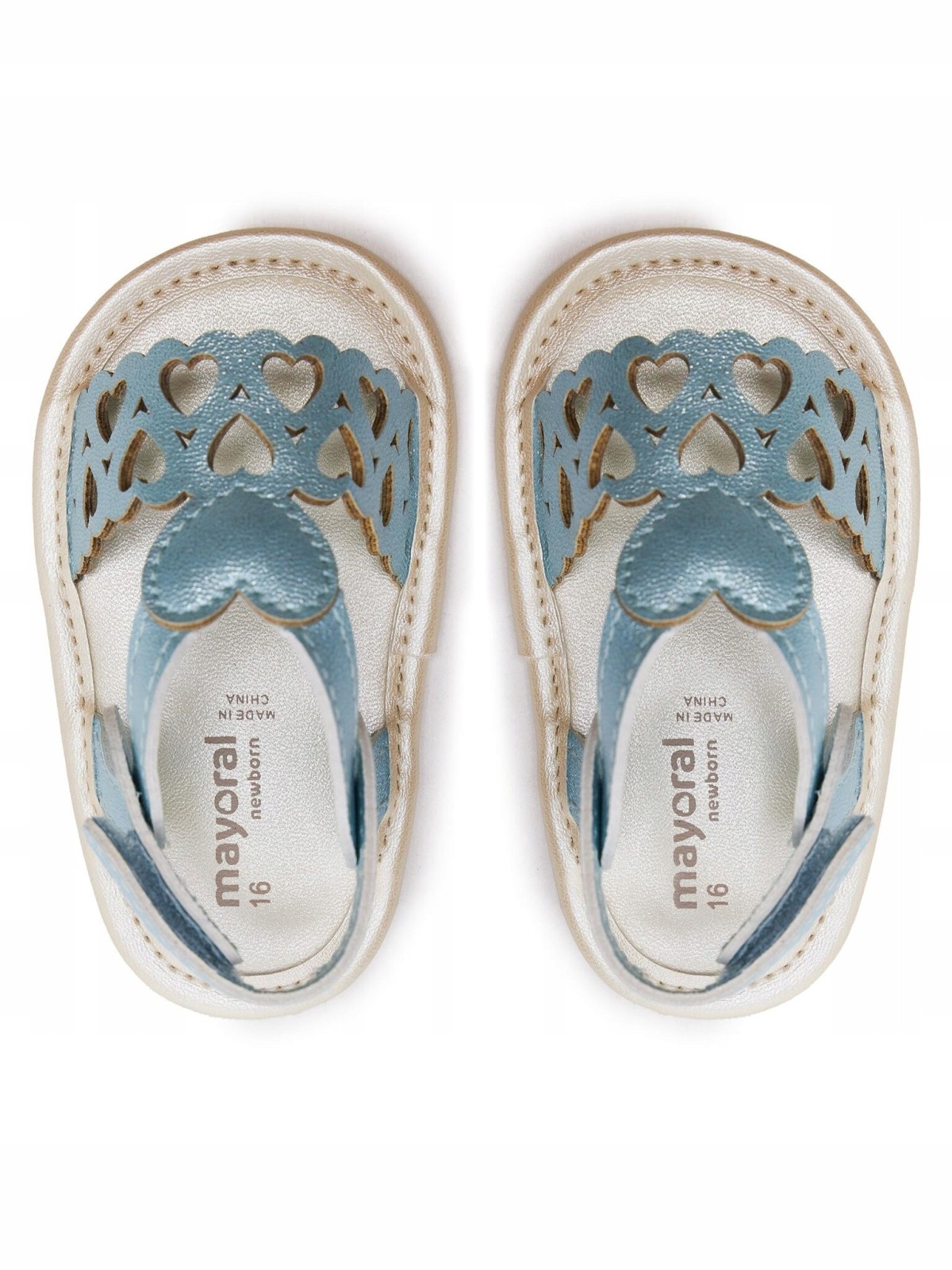 MAYORAL NEWBORN BUTY BUCIKI NIECHODKI DLA DZIEWCZYNKI SANDAŁKI BŁĘKIT 9745