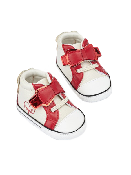 MAYORAL NEWBORN BUTY BUCIKI NIECHODKI KREM CZERWONY  9573/27