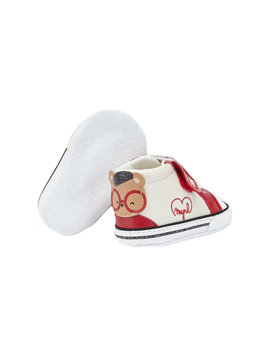 MAYORAL NEWBORN BUTY BUCIKI NIECHODKI KREM CZERWONY  9573/27