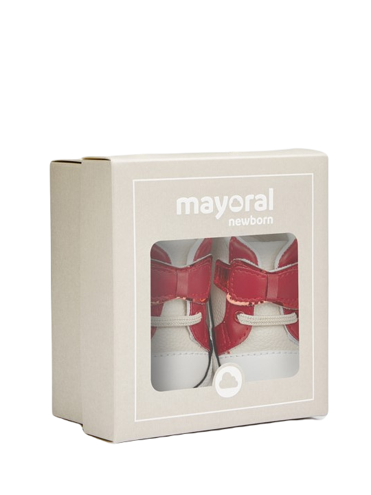 MAYORAL NEWBORN BUTY BUCIKI NIECHODKI KREM CZERWONY  9573/27
