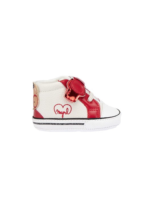 MAYORAL NEWBORN BUTY BUCIKI NIECHODKI KREM CZERWONY  9573/27