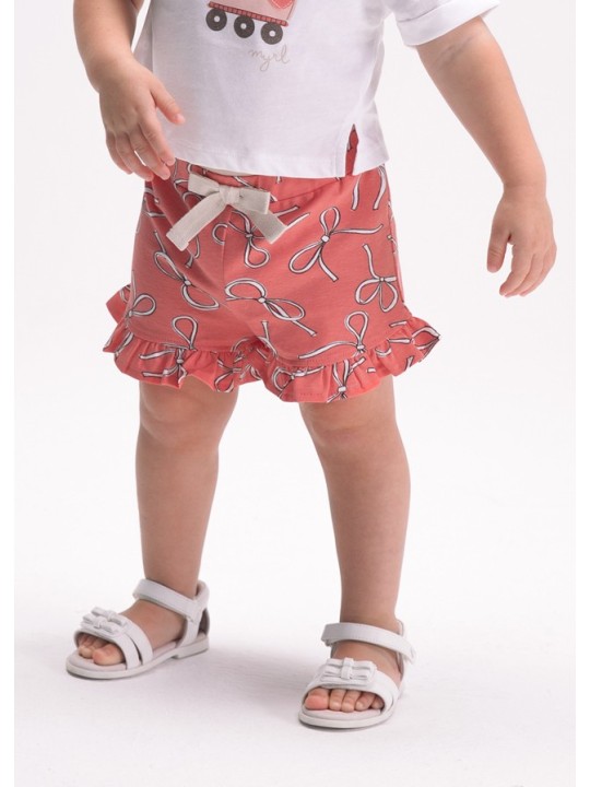 MAYORAL BABY KOMPLET LETNI DLA DZIEWCZYNKI BLUZKA  PLUS SPODENKI  W KOKARDKI 1205/48
