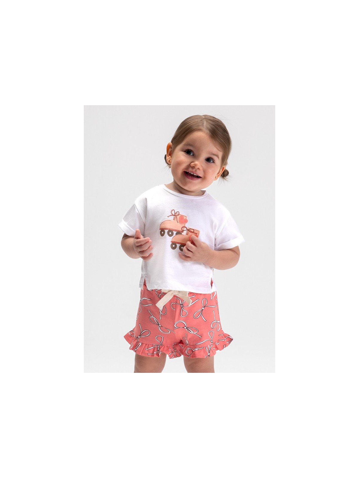 MAYORAL BABY KOMPLET LETNI DLA DZIEWCZYNKI BLUZKA  PLUS SPODENKI  W KOKARDKI 1205/48