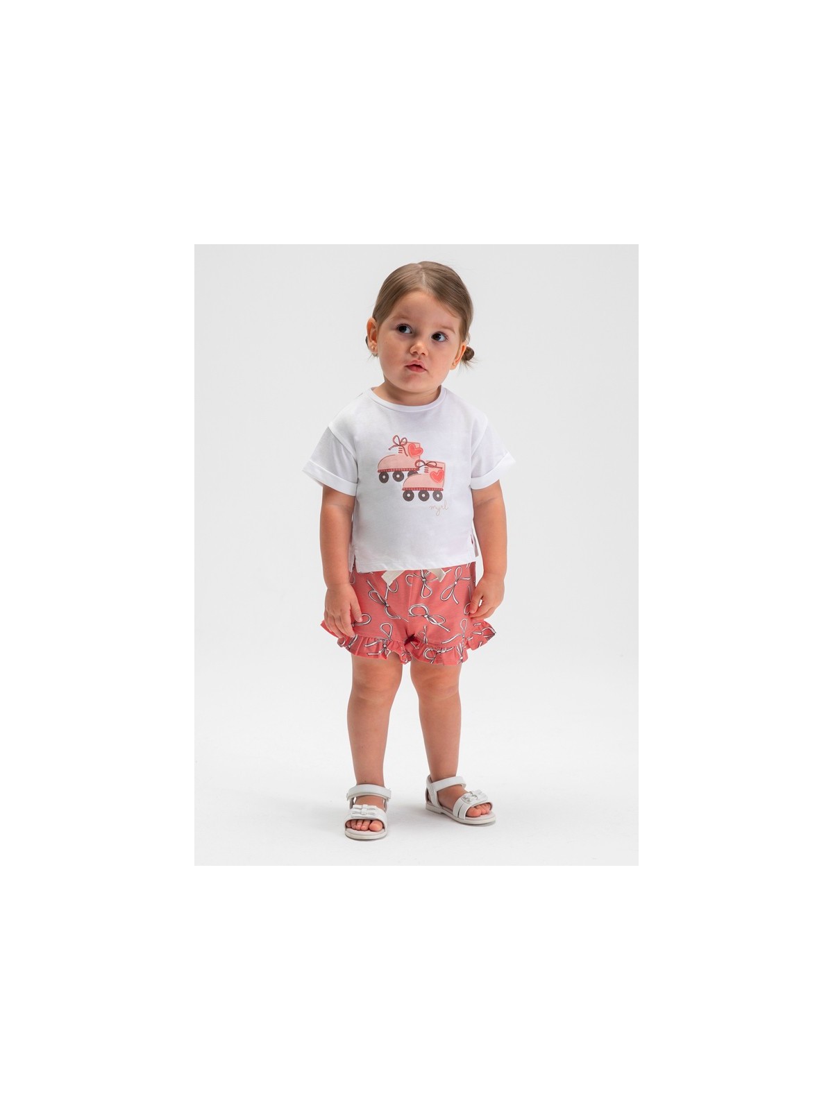 MAYORAL BABY KOMPLET LETNI DLA DZIEWCZYNKI BLUZKA  PLUS SPODENKI  W KOKARDKI 1205/48
