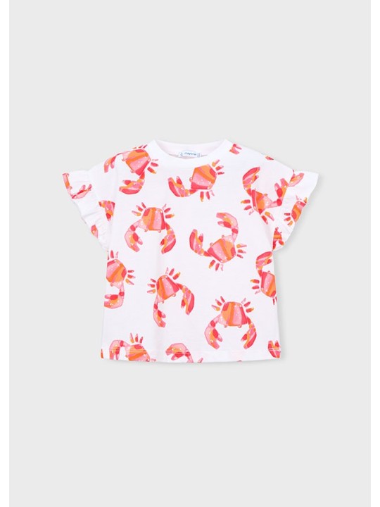 MAYORAL BLUZKA T-SHIRT KOSZULKA NA KRÓTKI RĘKAWEK  DLA DZIEWCZYNKI KRABY 3018/29