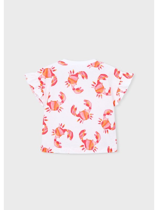 MAYORAL BLUZKA T-SHIRT KOSZULKA NA KRÓTKI RĘKAWEK  DLA DZIEWCZYNKI KRABY 3018/29